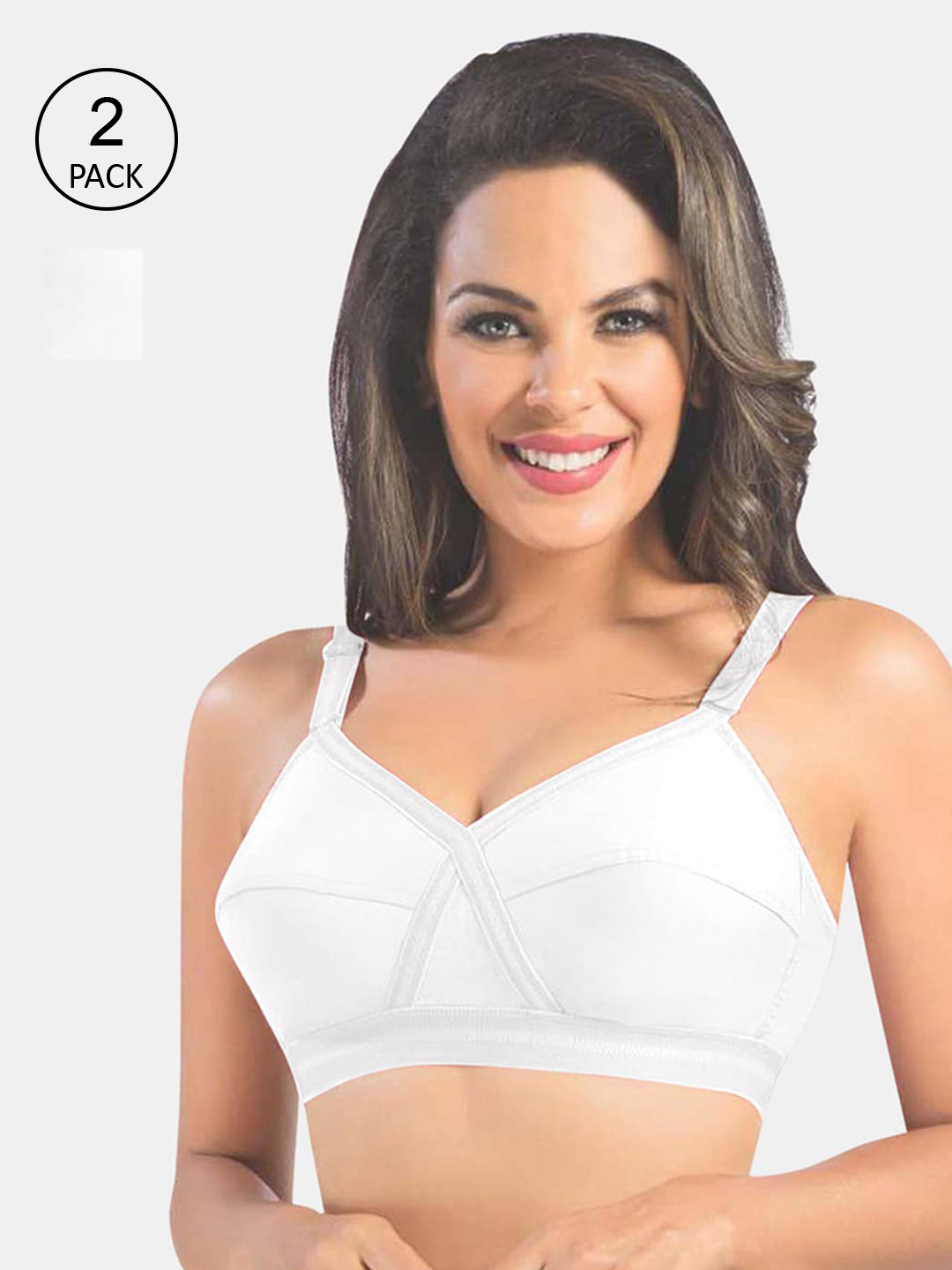 Sonari White Pack of 2 Non Padded Non Wired All Day Comfort Bra