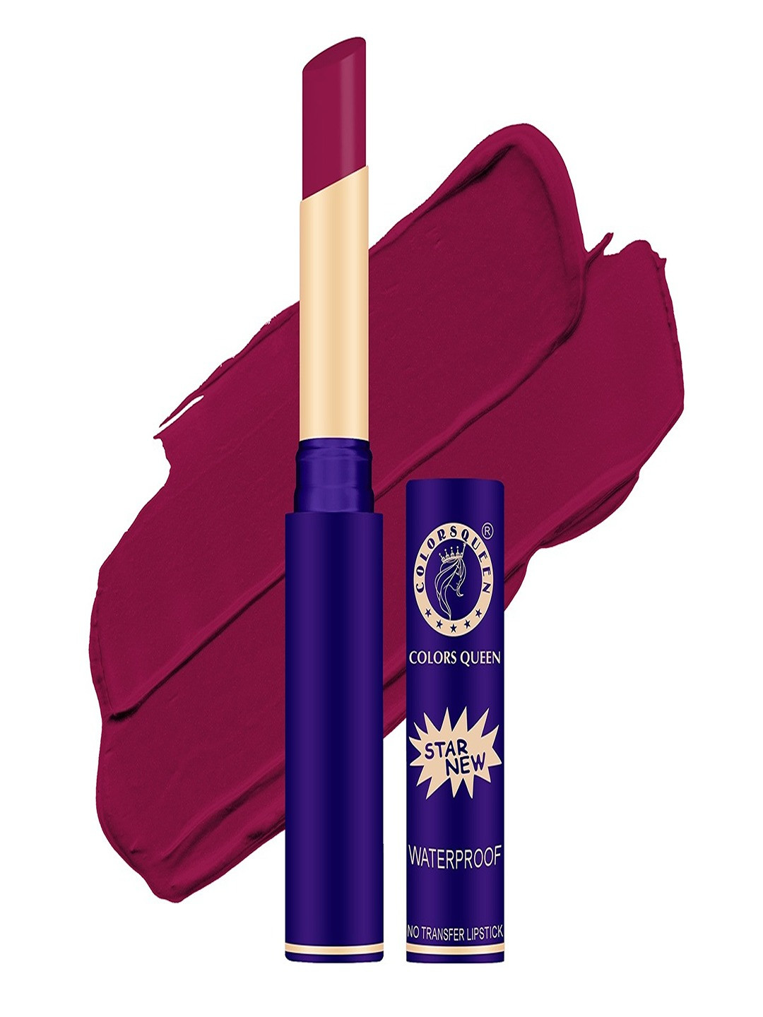 Colors Queen Star New  Lips Non-Transfer Waterproof Matte Lipstick 2g - Royal Mehroon 806