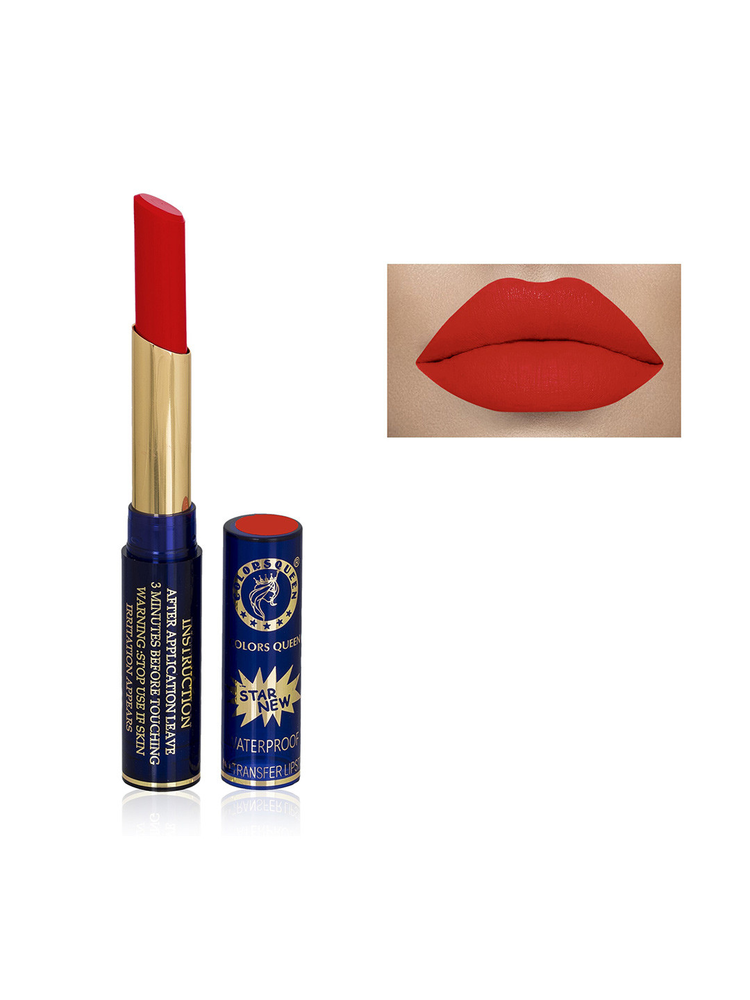 Colors Queen Star New  Lips Non-Transfer Waterproof Matte Lipstick 2g - Mac Red 804