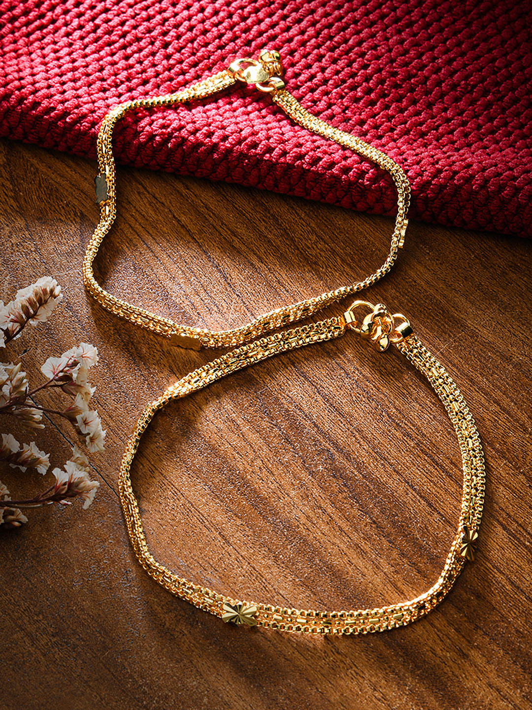 Fida Gold-Plated Anklets