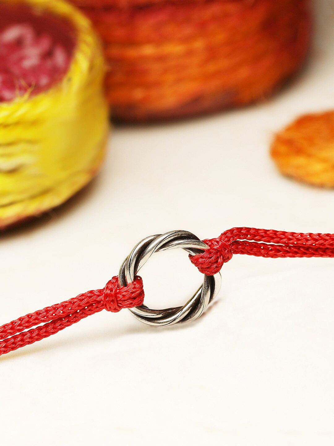 GIVA 925 Sterling Silver Rhodium Plated Woven Feelings Rakhi