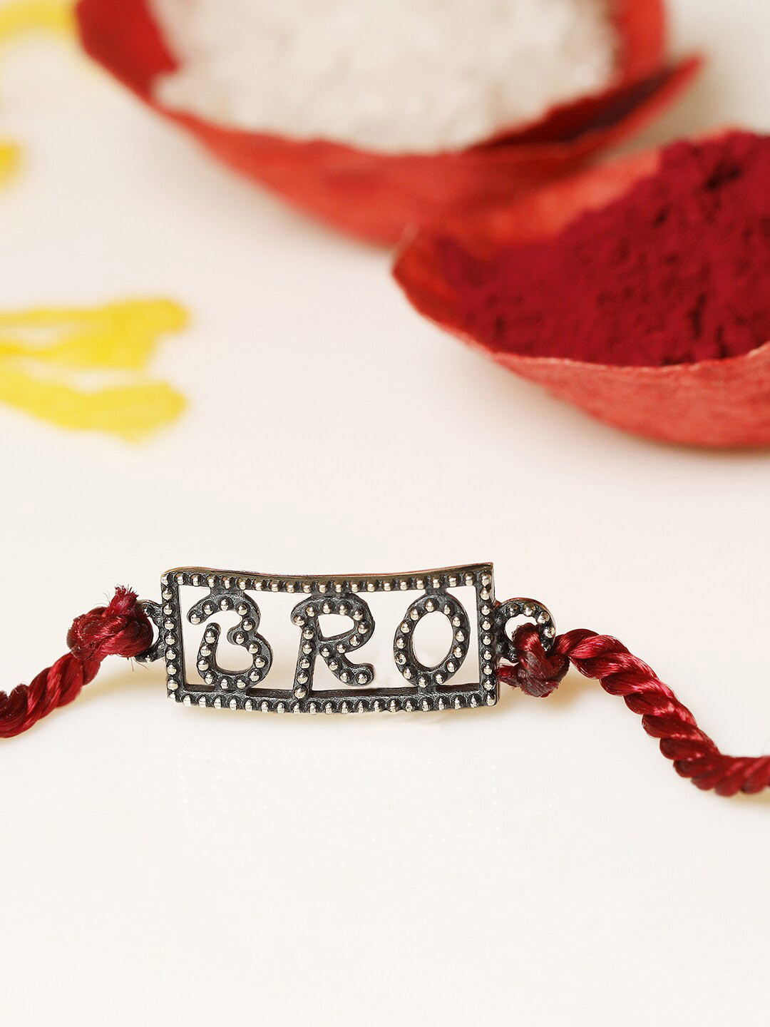 GIVA 925 Sterling Silver Oxidised Bro Rakhi