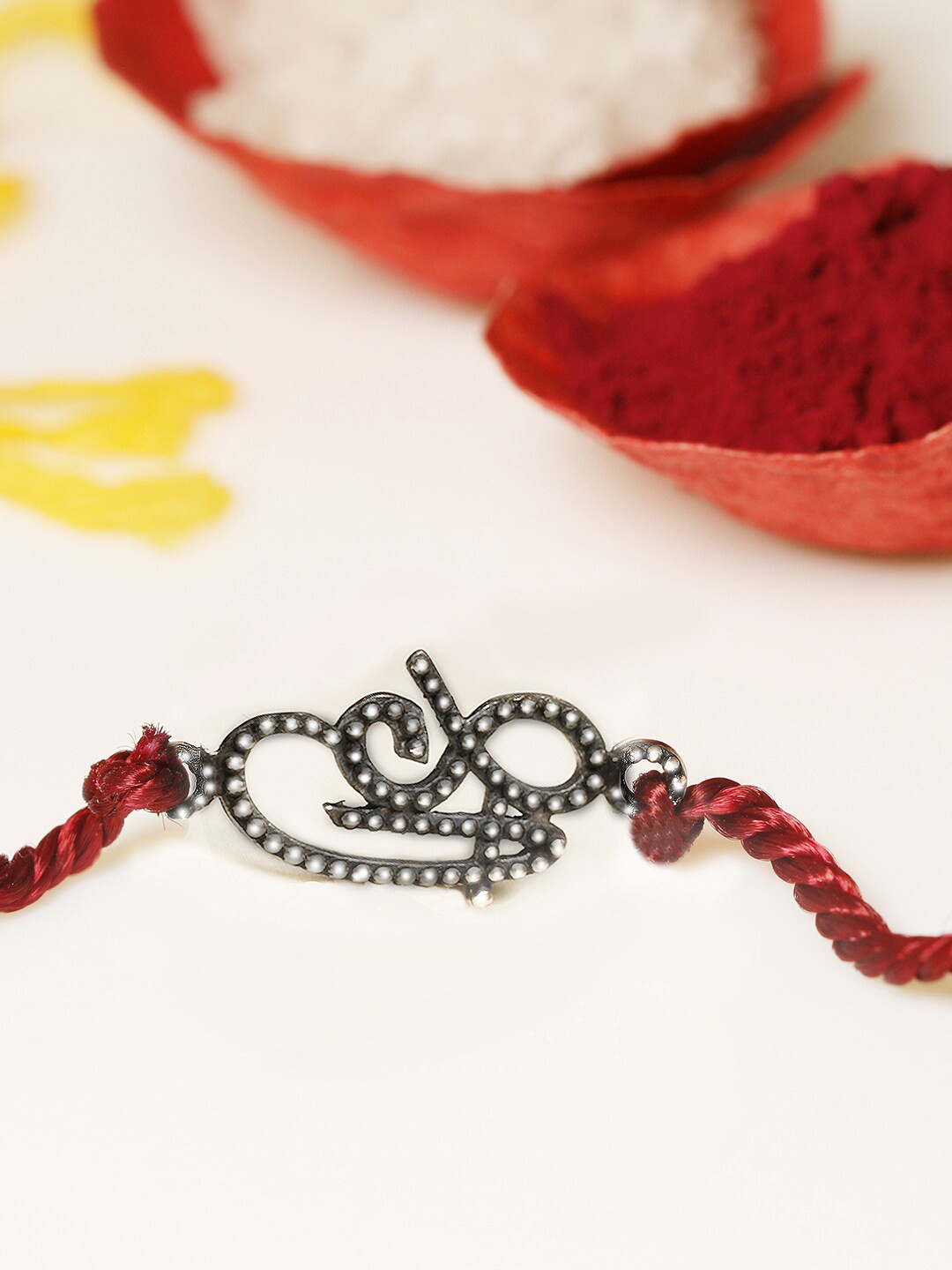 GIVA 925 Sterling Silver Oxidised Shree Rakhi