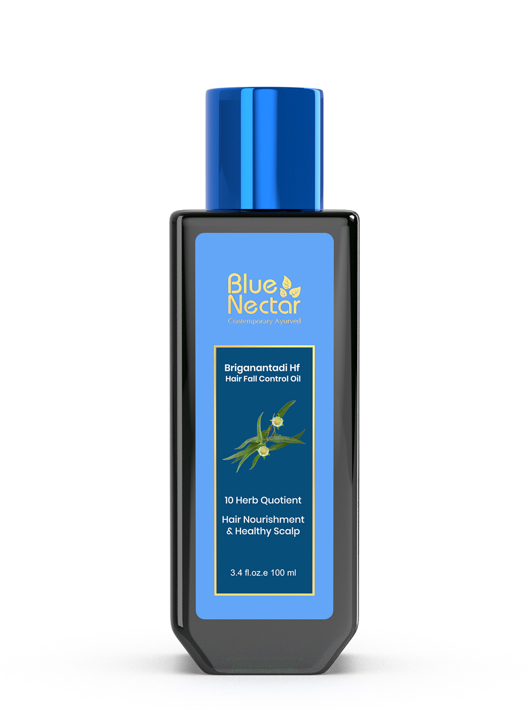 Blue Nectar Briganantadi Hair Fall Control and Healthy Scalp Hair Oil 10 Herbs - 100 ml