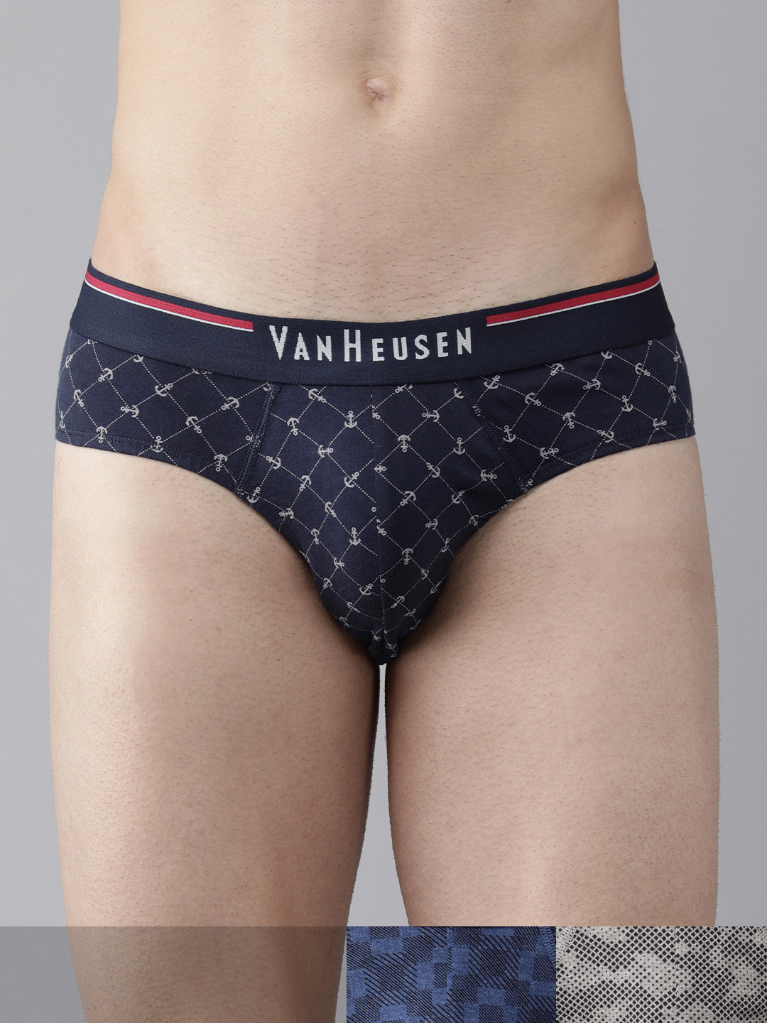 Van Heusen Innerwear Men Pack of 3 Printed Anti Bacterial Super Soft Briefs IHQBR3CCPN10006