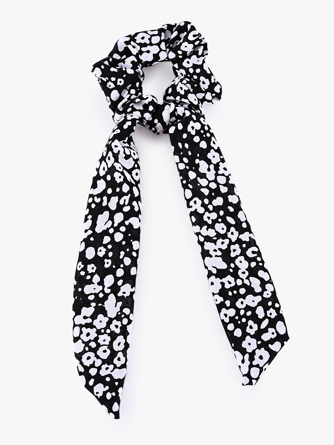 BUCKLEUP Women Black & White Scrunchie With Knot Detail