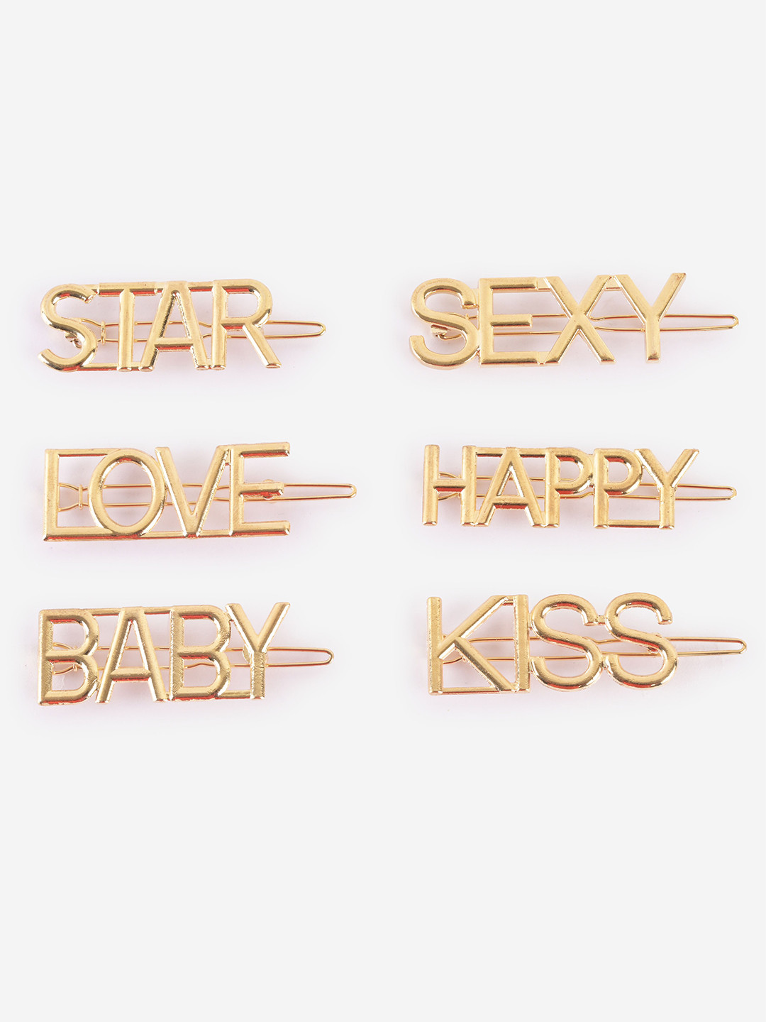 BuckleUp Women Gold-Toned Set of 6 Bobby Pins