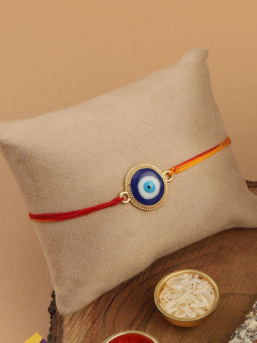 Accessher Delicate Single Thread Evil Eye Rakhi for Brother & Gifting