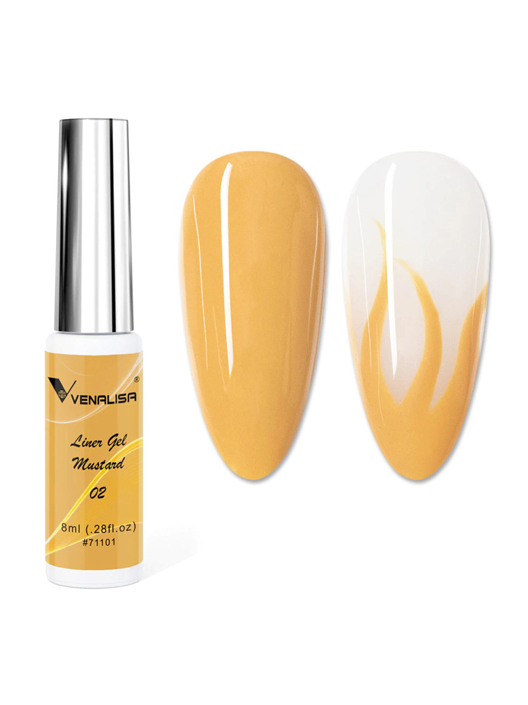 VENALISA Soak Off UV & LED Painting Liner Gel Nail Polish - 02 Mustard 8ml