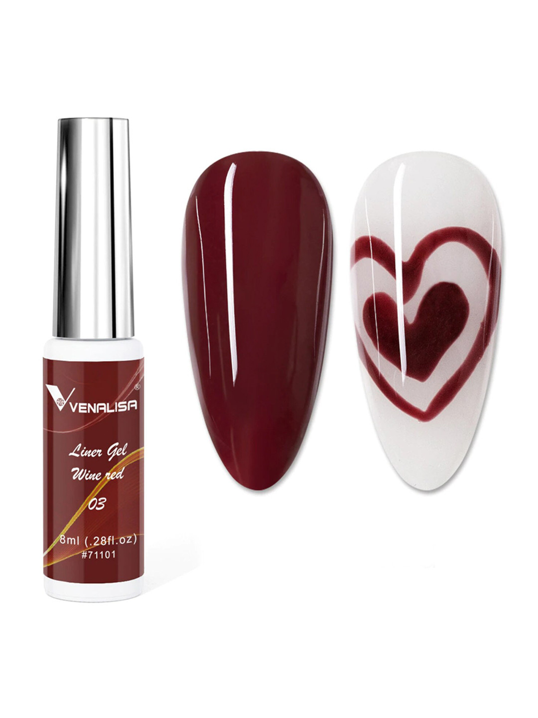 VENALISA Soak Off UV & LED Painting Liner Gel Nail Polish -  03 Wine Red 8ml