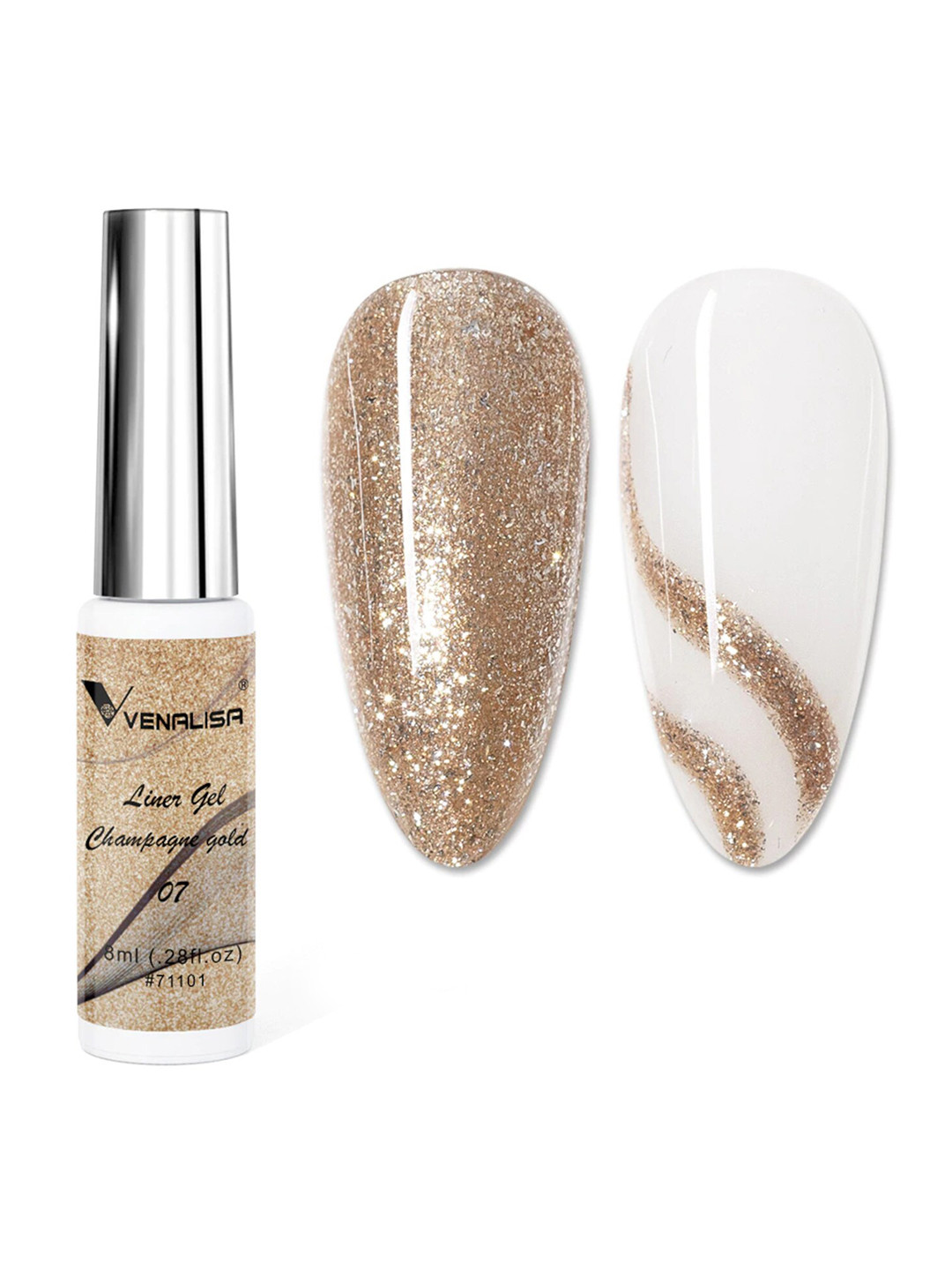 VENALISA Soak Off UV & LED Painting Liner Gel Nail Polish -  07 Champagne Gold 8ml