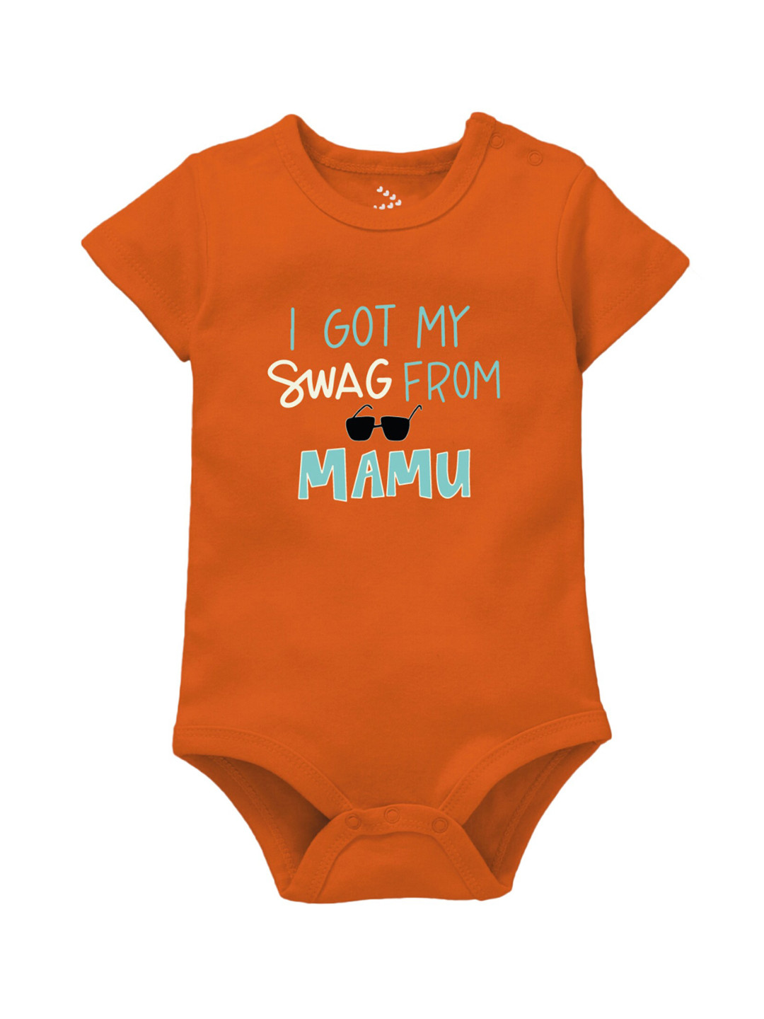 Zeezeezoo Infant Orange Swaag from Mamu Printed Cotton Bodysuit