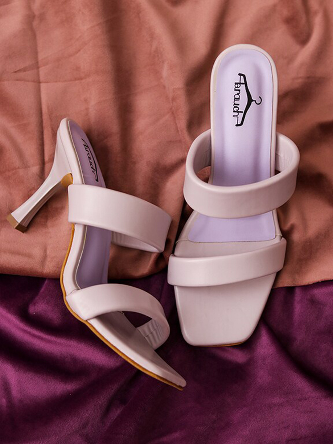Brauch Lavender Colourblocked Kitten Pumps