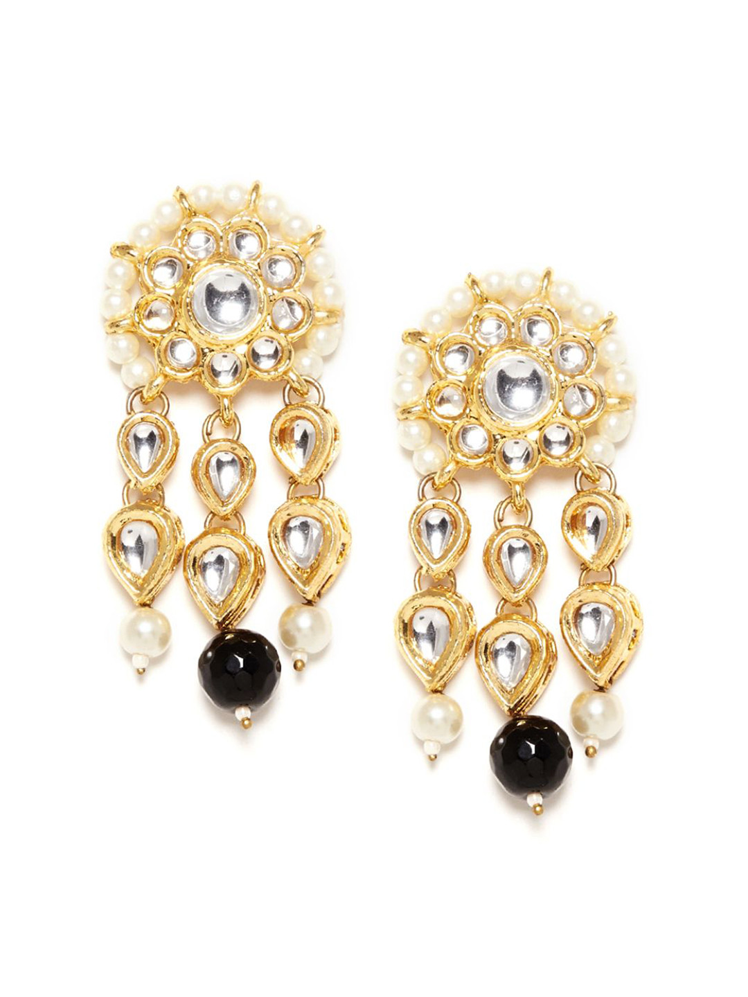 Bamboo Tree Jewels Gold-Toned Classic Half Hoop Earrings