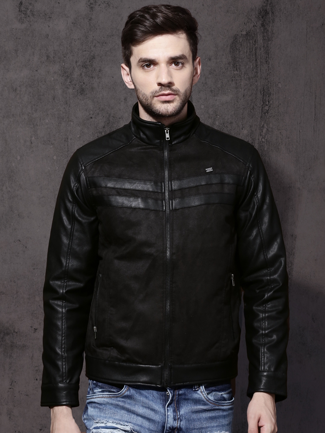 Black shop jacket myntra