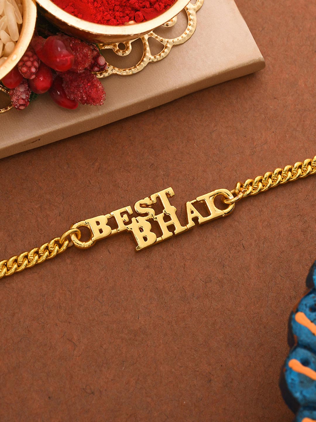 Dare by Voylla Best Bhai Gold-Tone BraceletStyle Rakhi