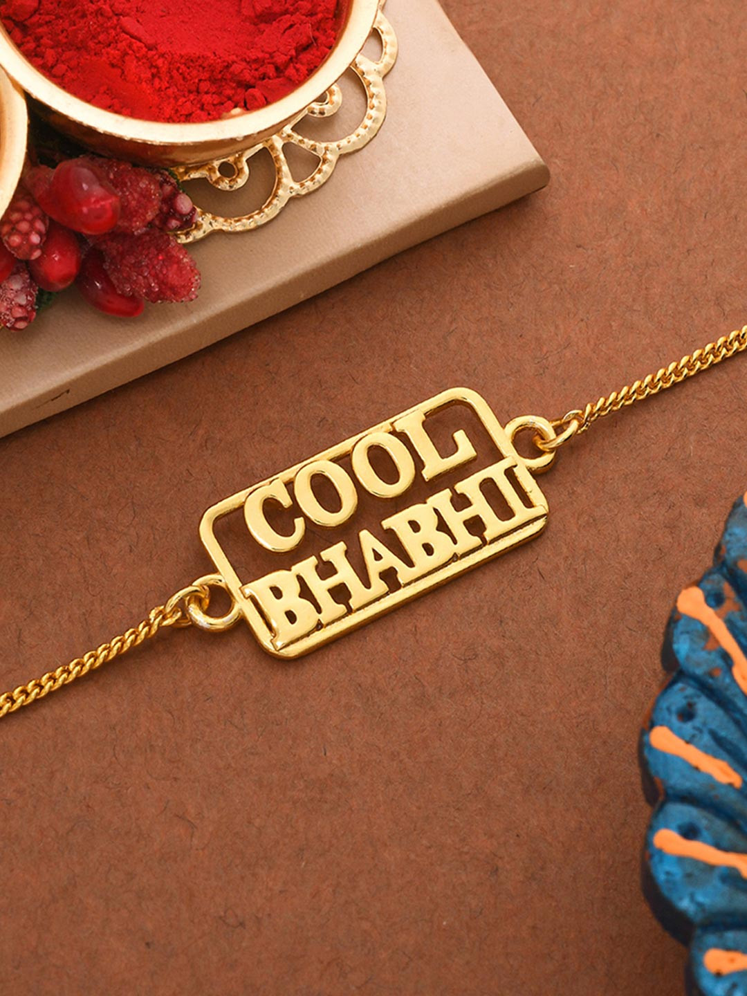 Stylish Gold Plated Cool Bhabhi Bracelet Rakhi | Voylla Rakhi