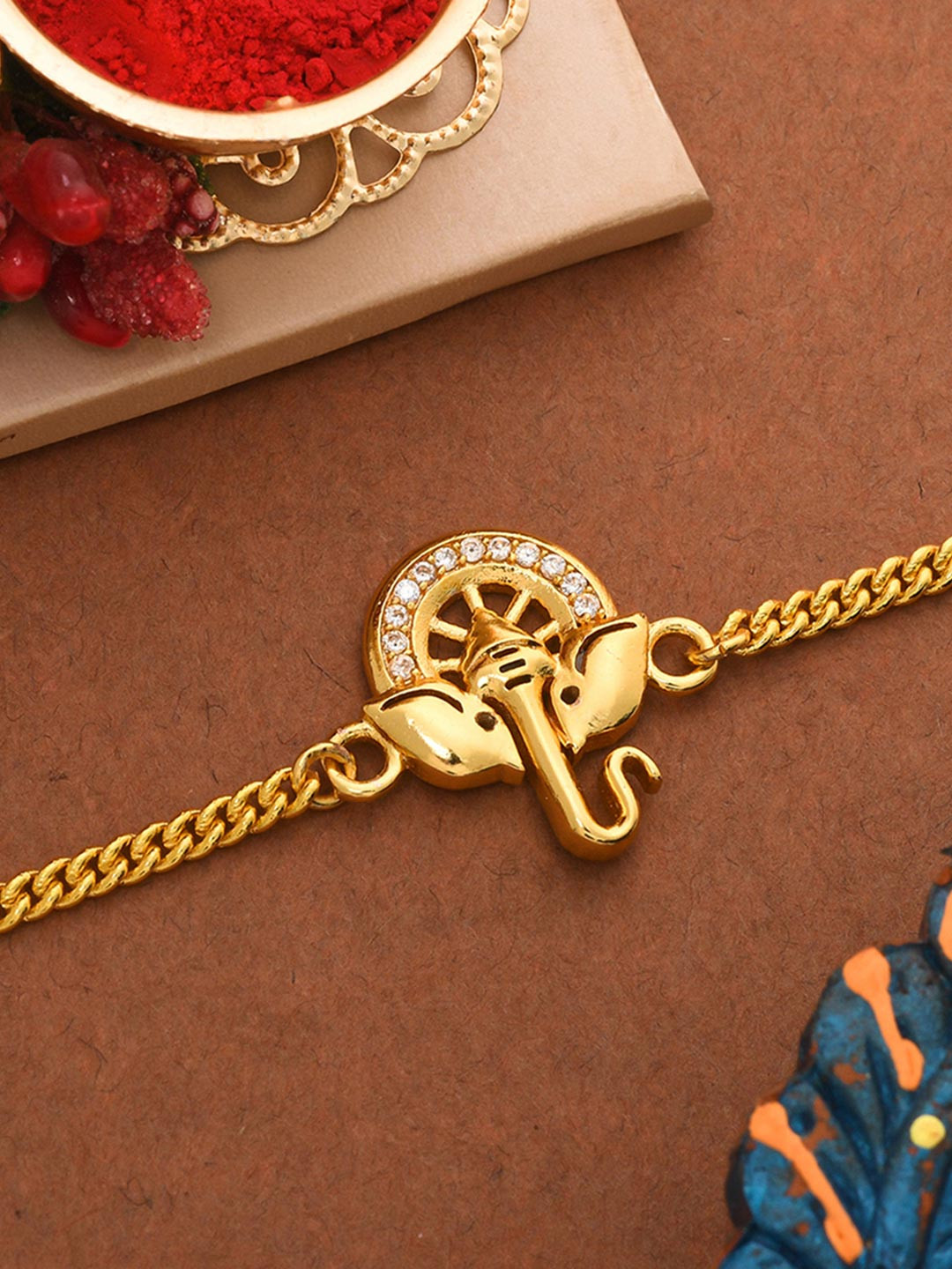 Voylla Gold-Toned Bracelet Style Rakhi