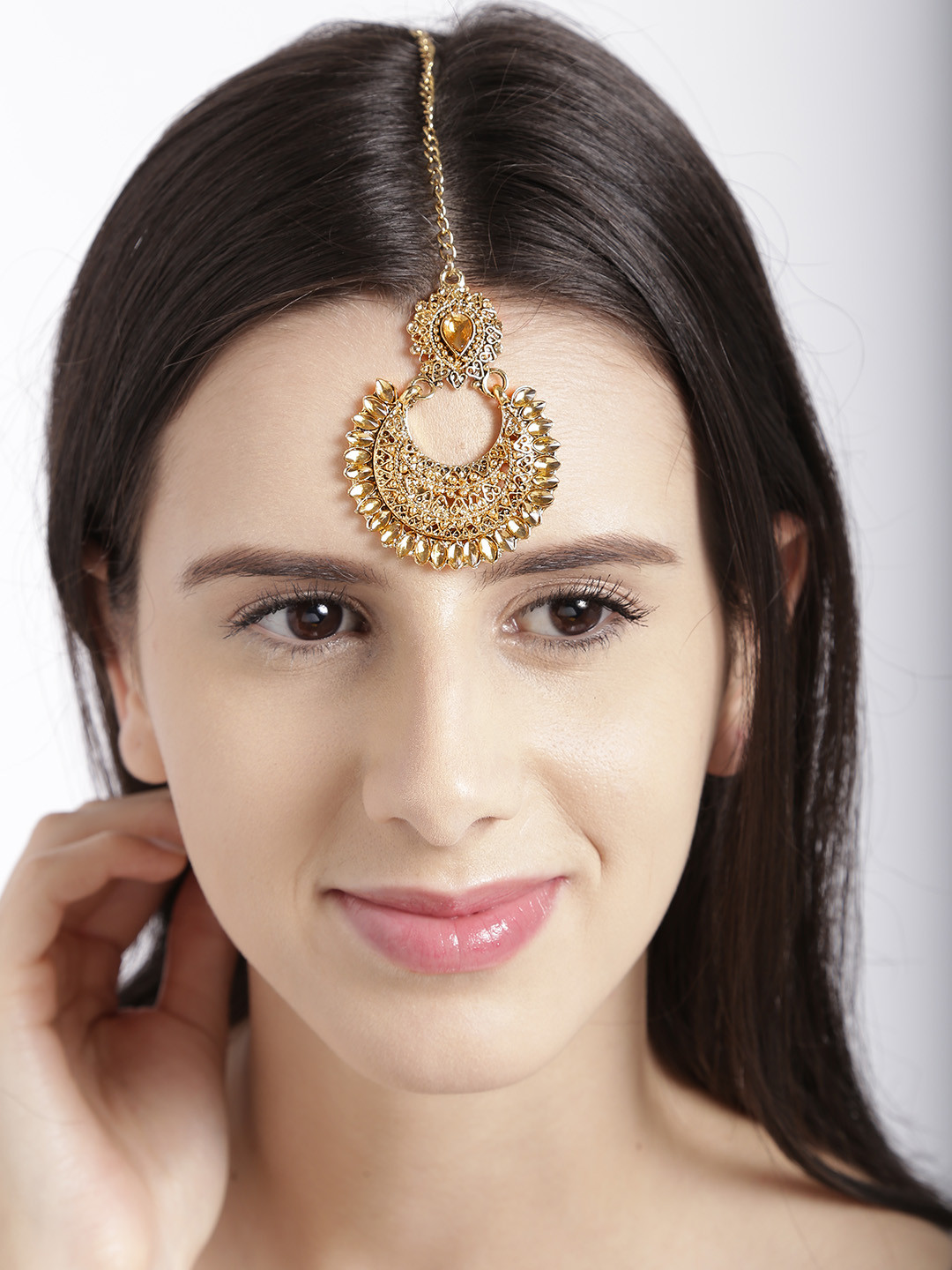 Zaveri Pearls Gold-Plated Embellished Maang Tikka