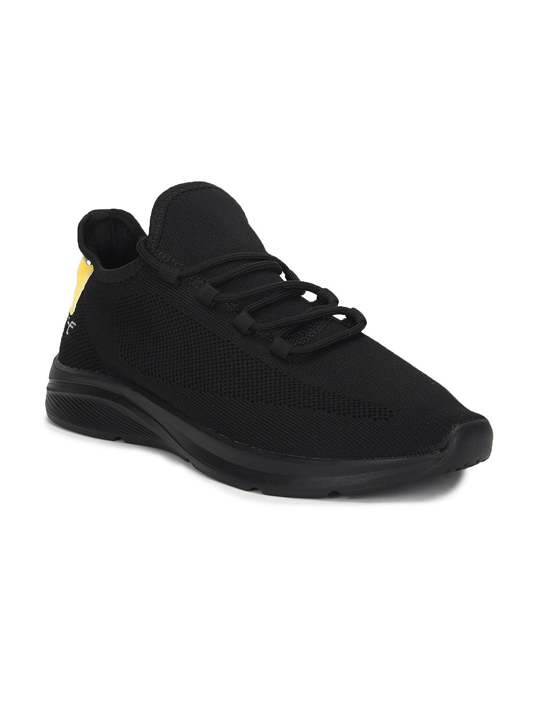 Flying Machine Men Black Textile Walking Shoes