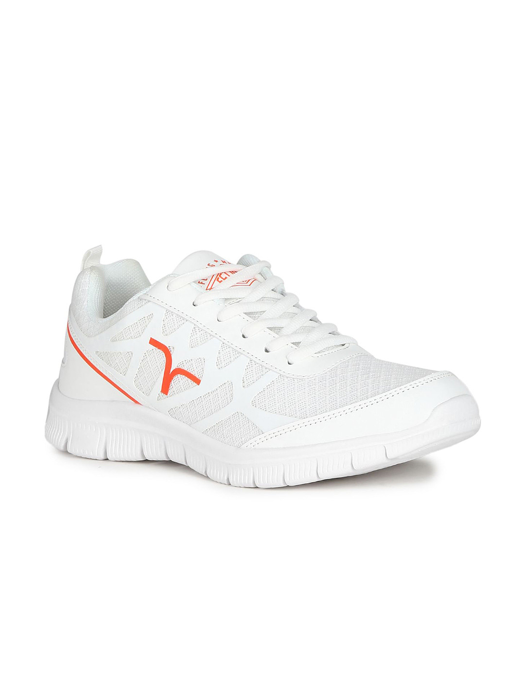 Flying Machine Men Off White Mesh Walking Shoes