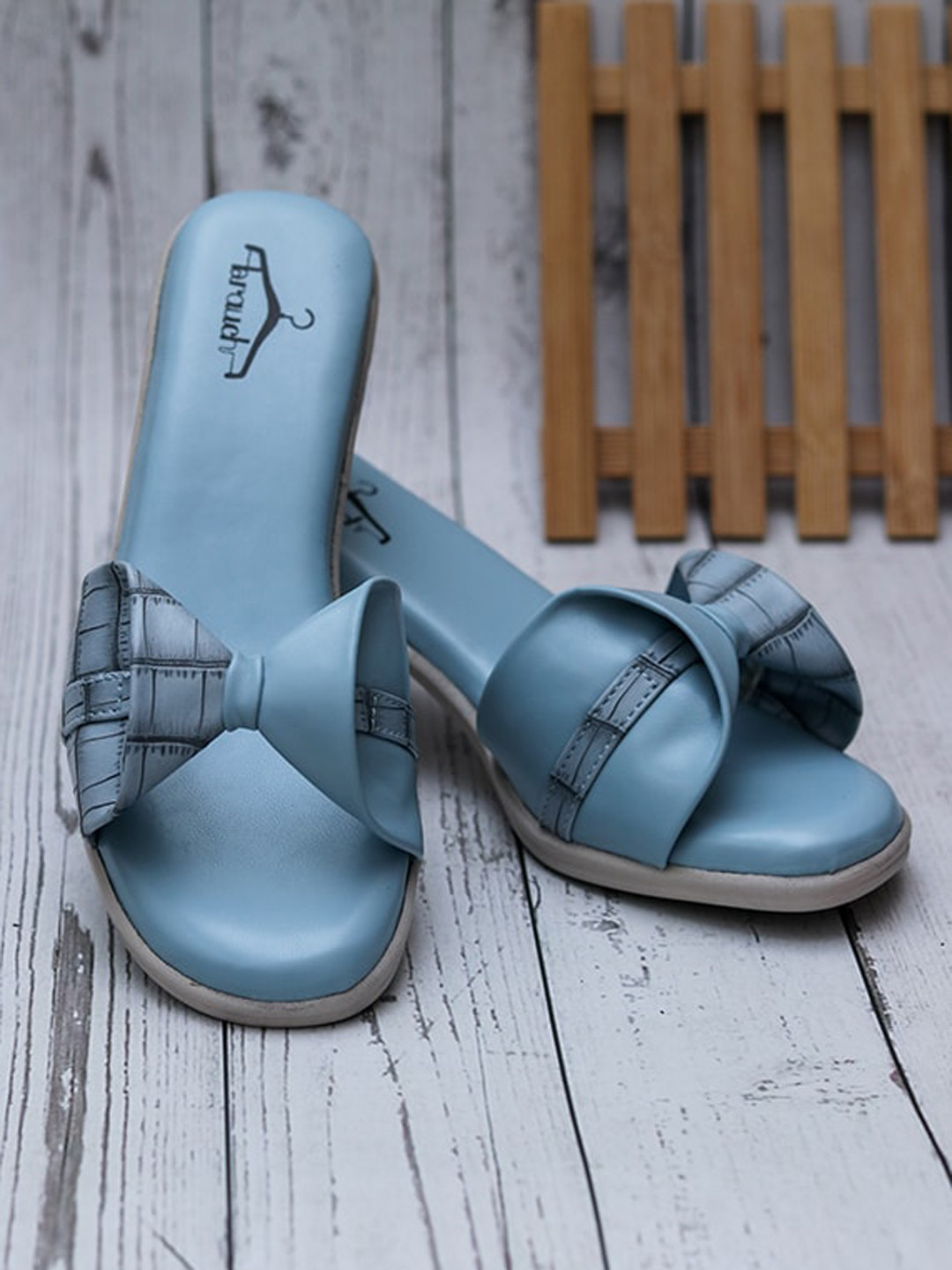 Brauch Blue Embellished Block Heeled Sandals