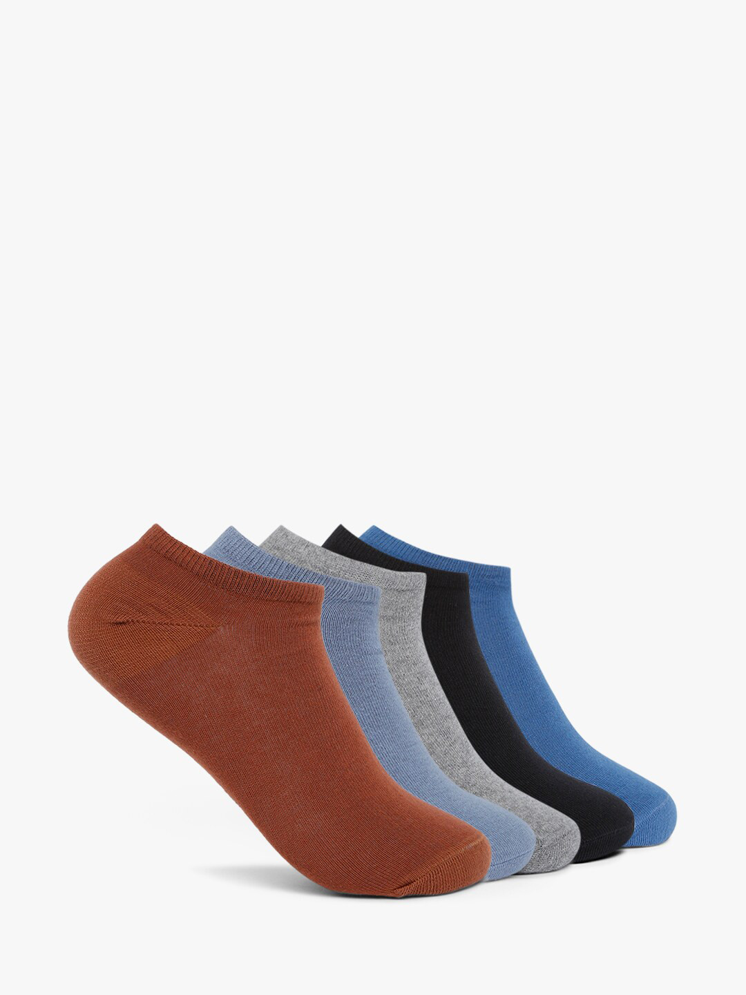 Smarty Pants Women Multi Pack Of 5 Solid Cotton Ankle Length Socks