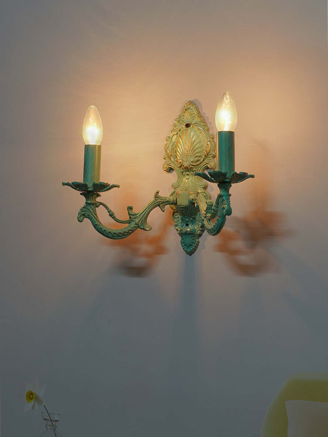 Fos Lighting Green Textured Aluminum Wall Lamp