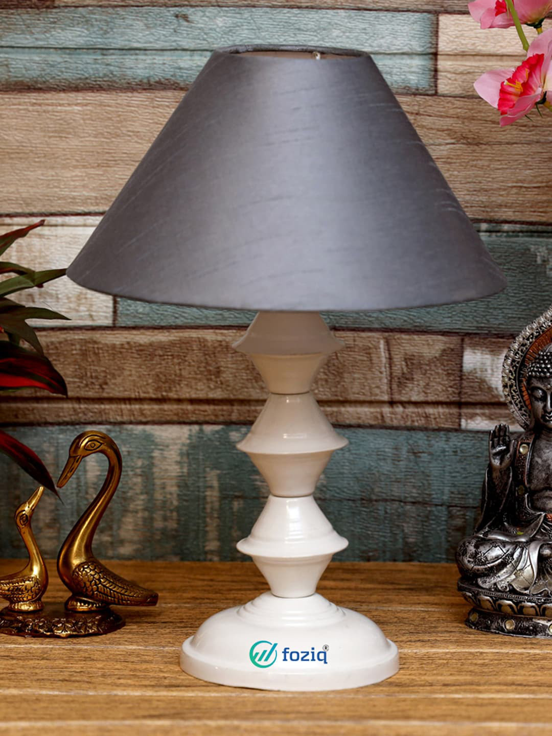 foziq White & Black Contemporary Table Lamp