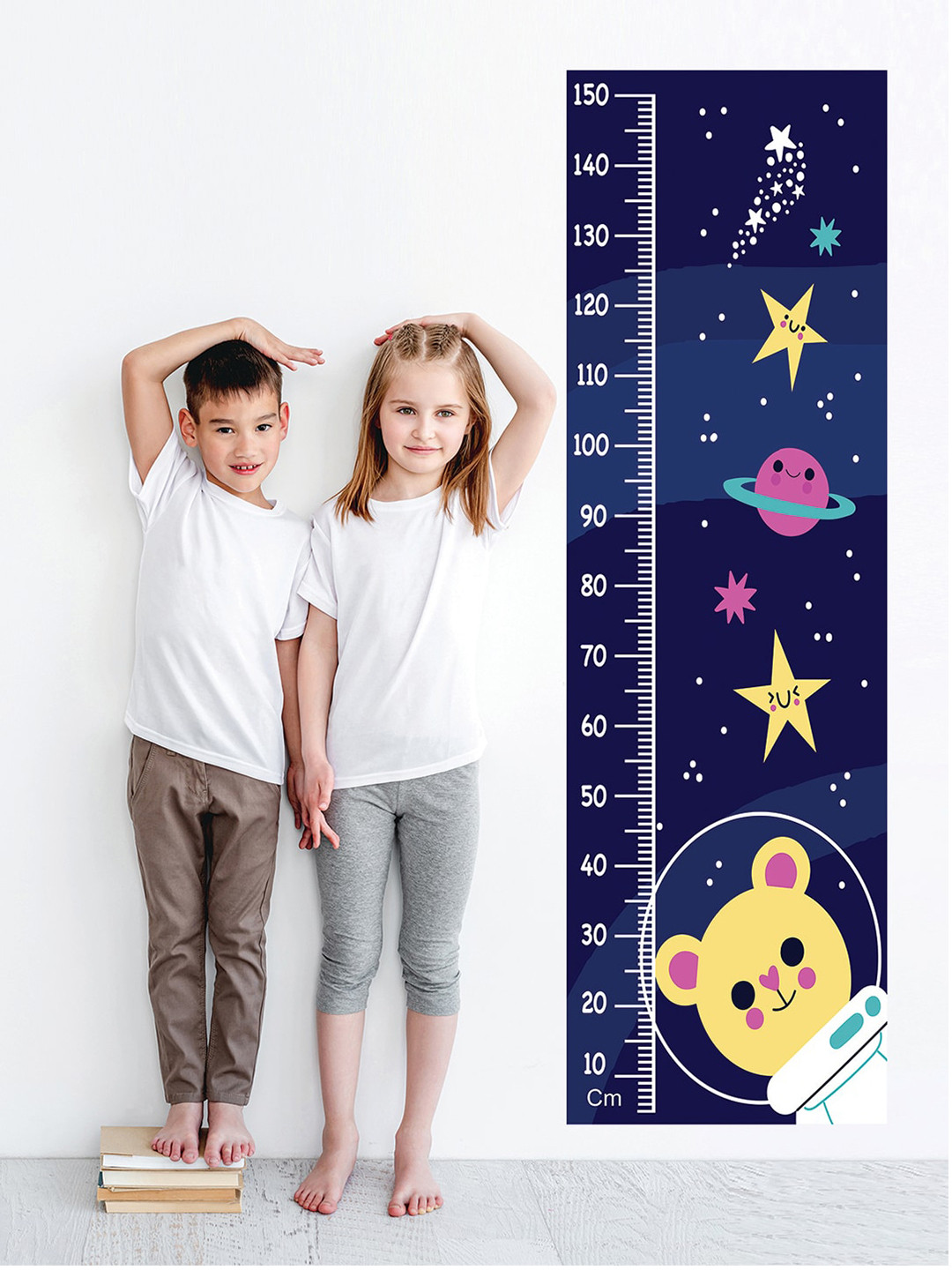 WENS Navy Blue Hello Kitty Height Chart Wall Sticker