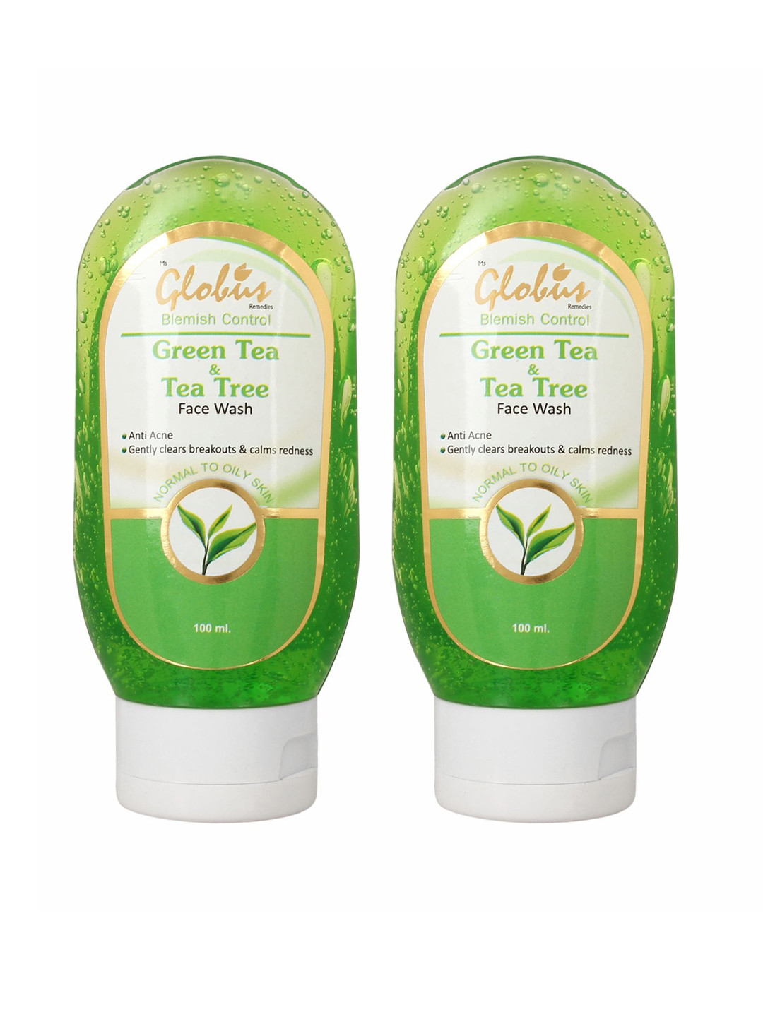 Globus Remedies Set of 2 Blemish Control Green Tea & Tea Tree Face Wash - 100 ml Each