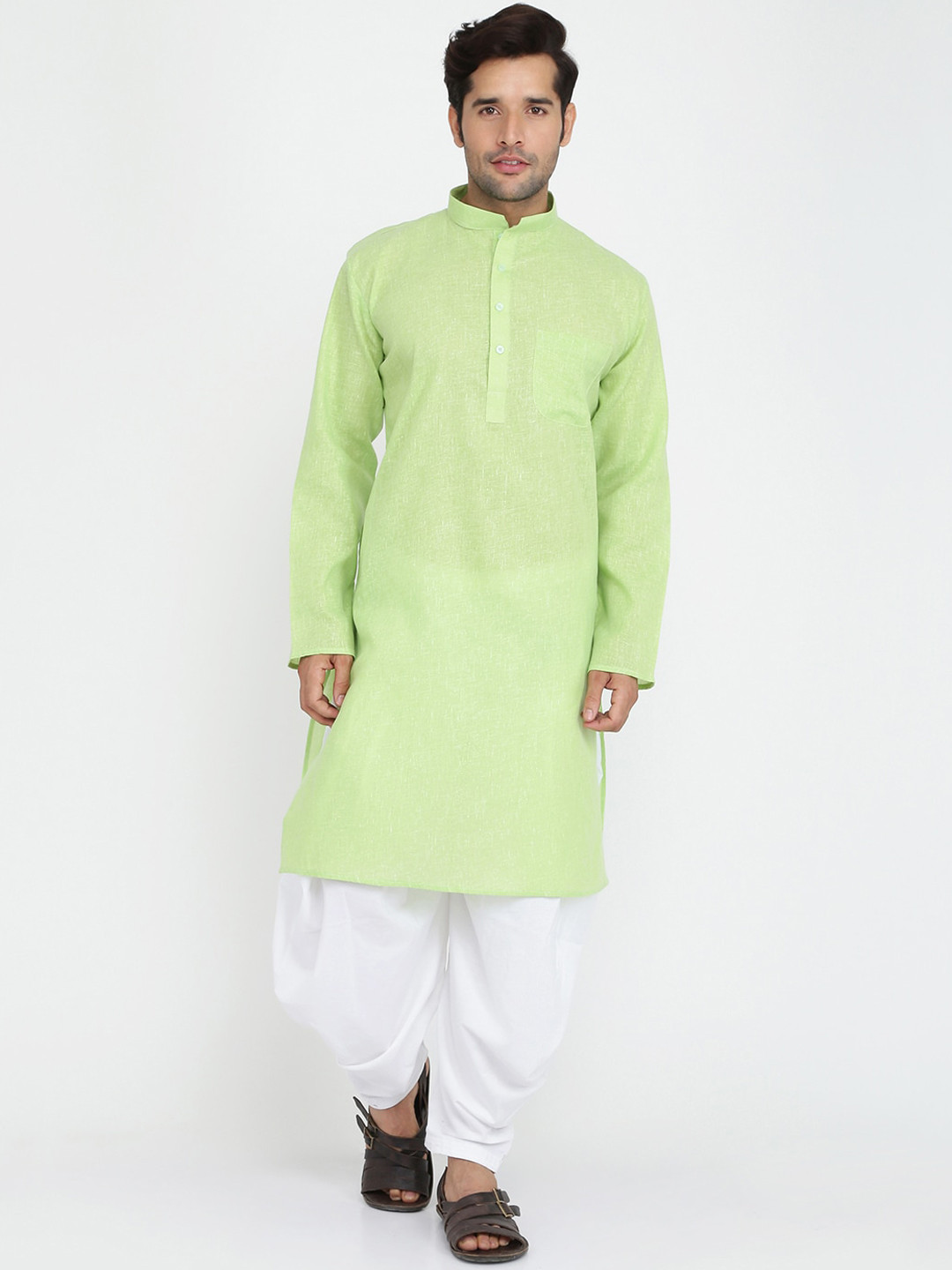 ROYAL KURTA Men Green Kurta