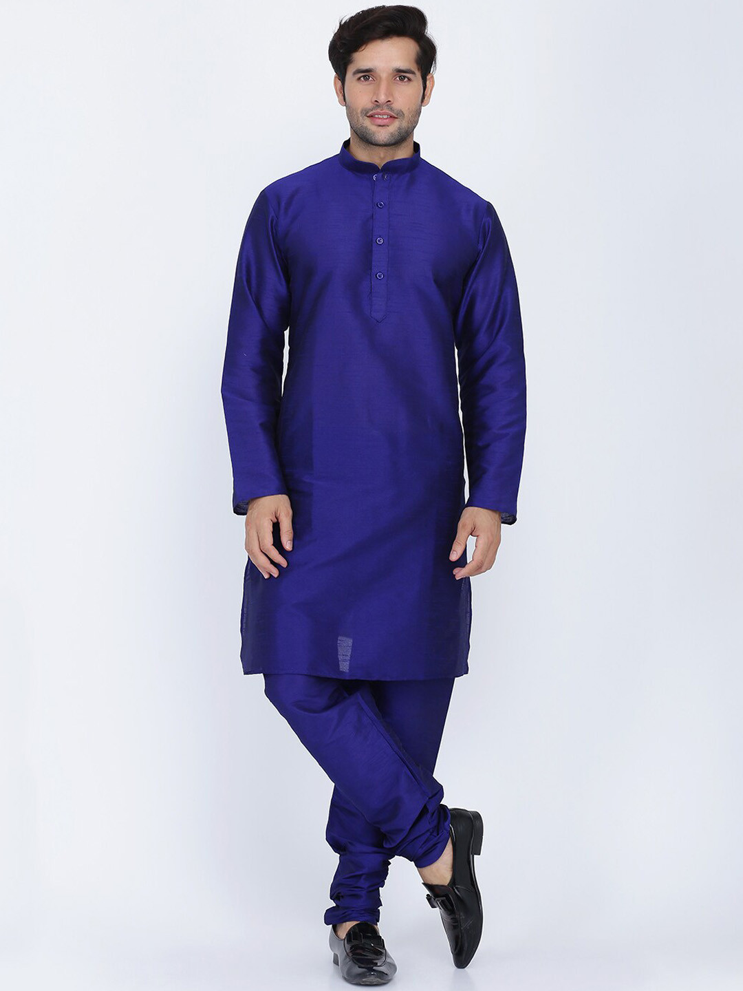 ROYAL KURTA Men Blue Thread Work Summer Sheers Kurta