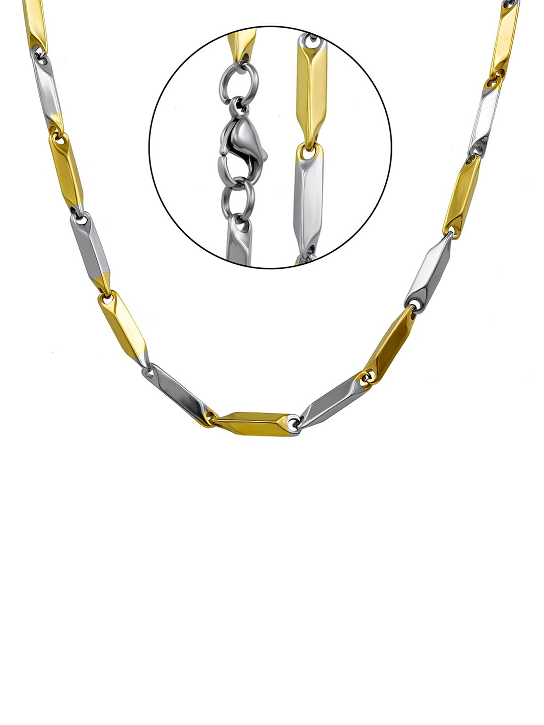 NAKABH Men Gold-Toned & Silver-Toned Gold-Plated Chain