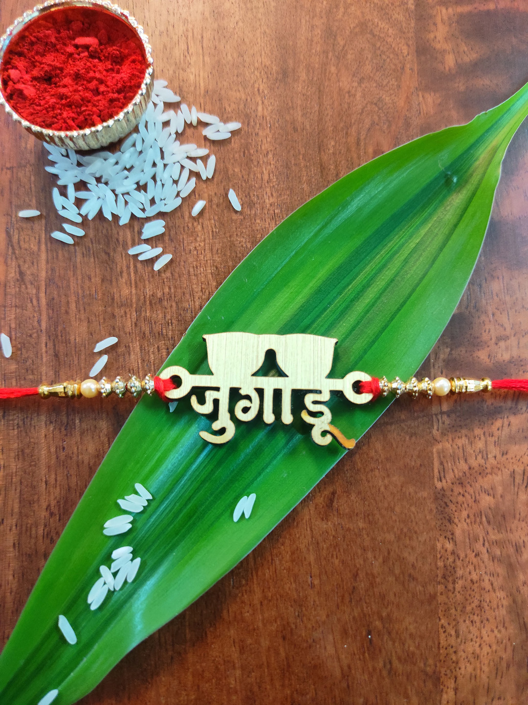 CRAYTON Beige Rakhi With Roli Chawal