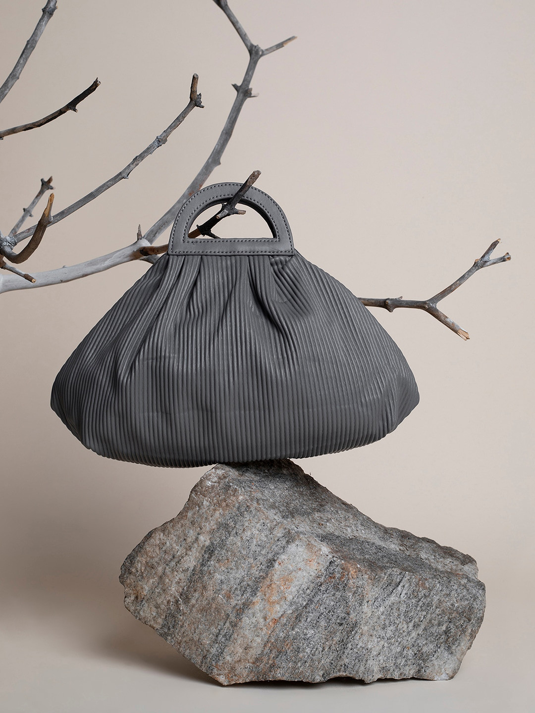 HAUTE SAUCE  Women Grey Striped Duffel Bag