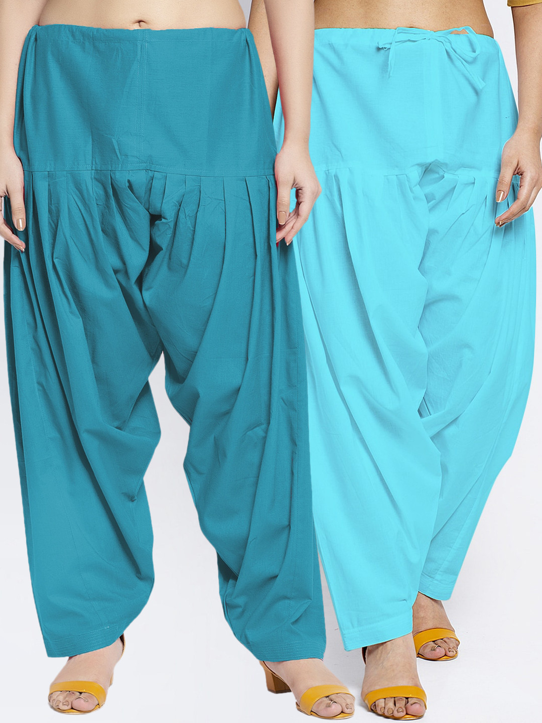 GRACIT Women Pack Of 2 Blue & Teal Cotton Loose Fit Salwar