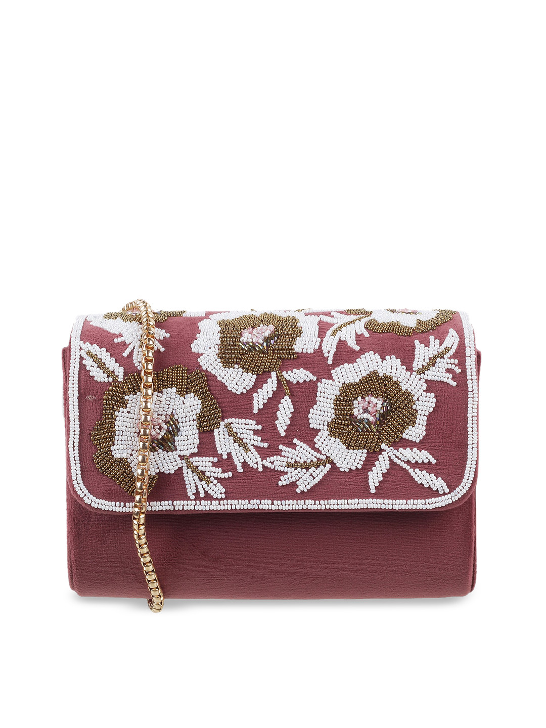 Metro Pink & White Textured Envelope Clutch