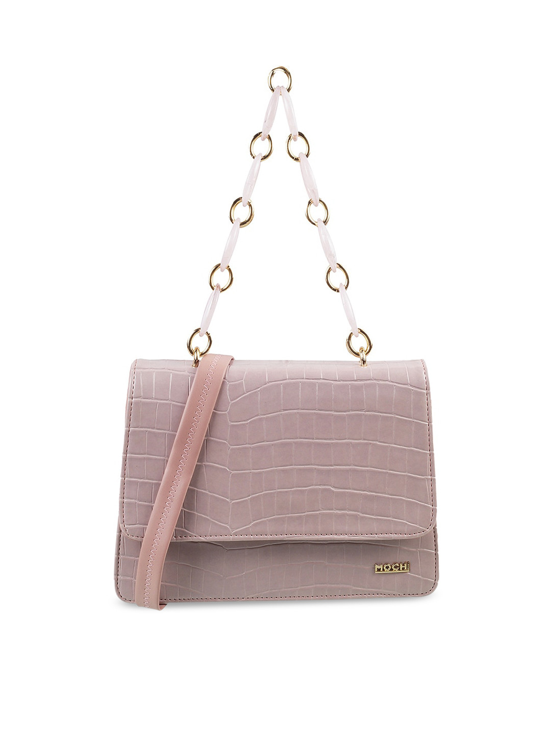 Mochi Purple & Gold-Toned Textured Purse Clutch