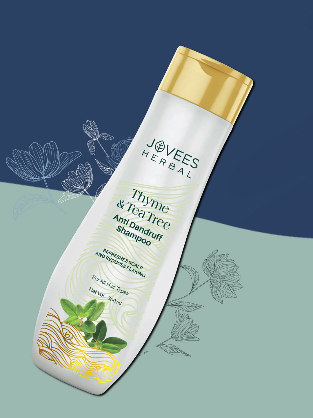 Jovees Thyme & Tea Tree Anti-Dandruff Shampoo To Refresh Scalp & Reduce Flaking - 300 ml