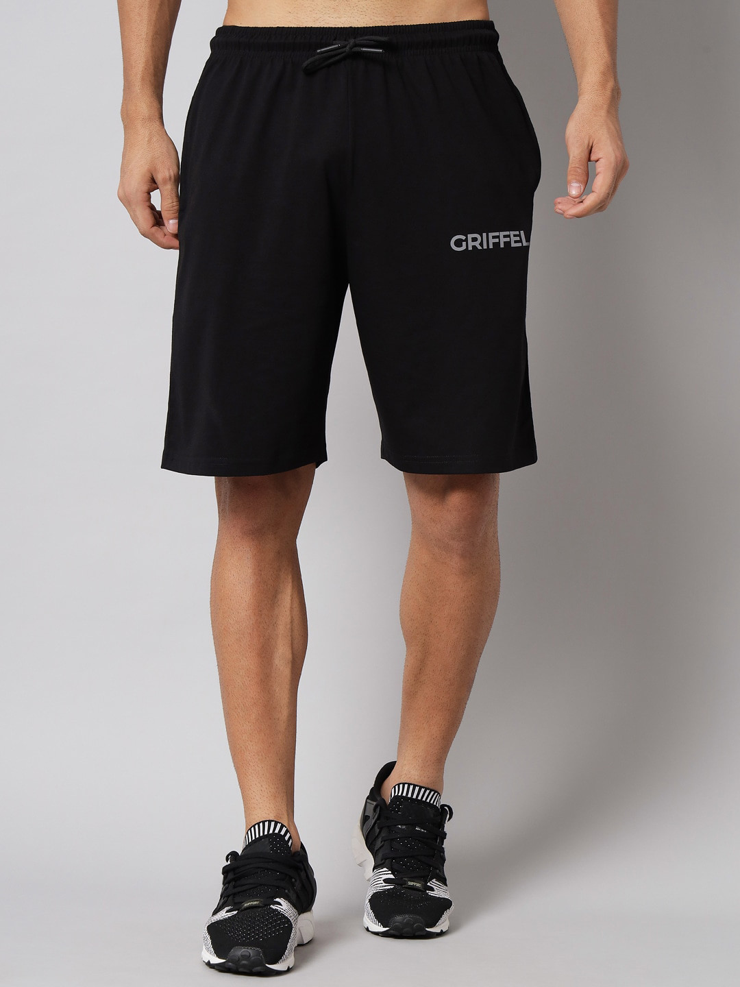 GRIFFEL Men Black Sports Shorts