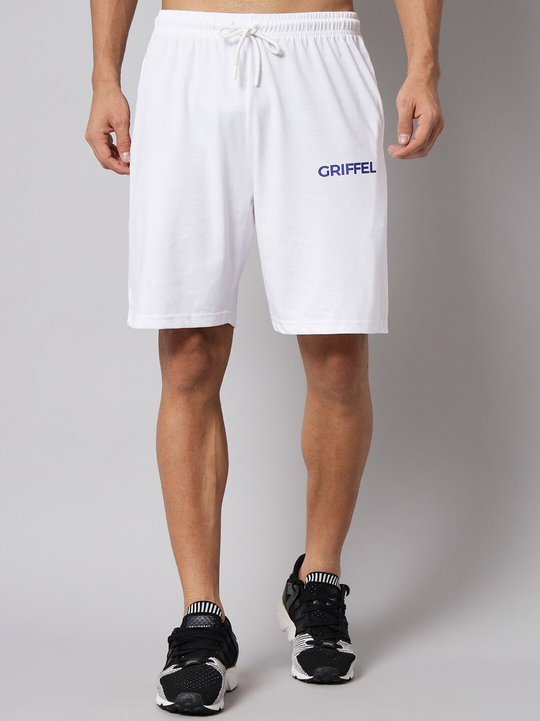 GRIFFEL Men White Sports Shorts