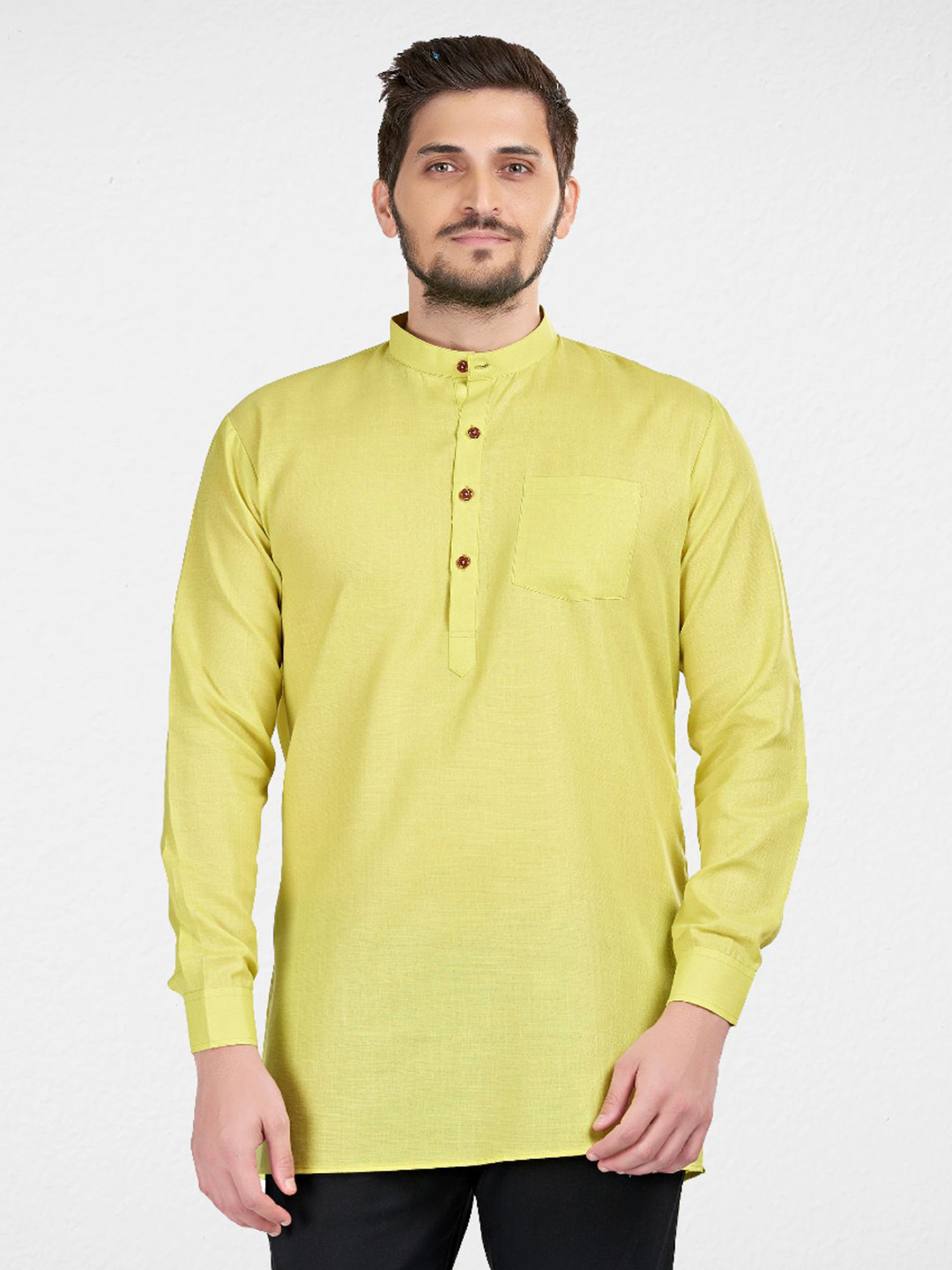 SHIWAM ETHNIX Men Green Manveer Cotton Kurta