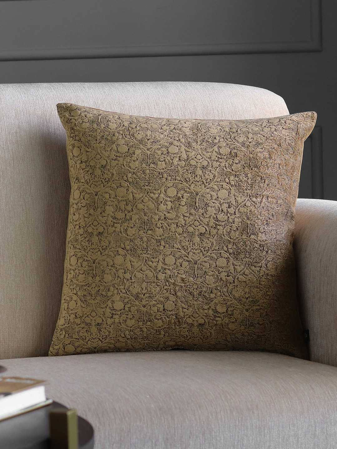 GM Brown Floral Square Cushion Covers