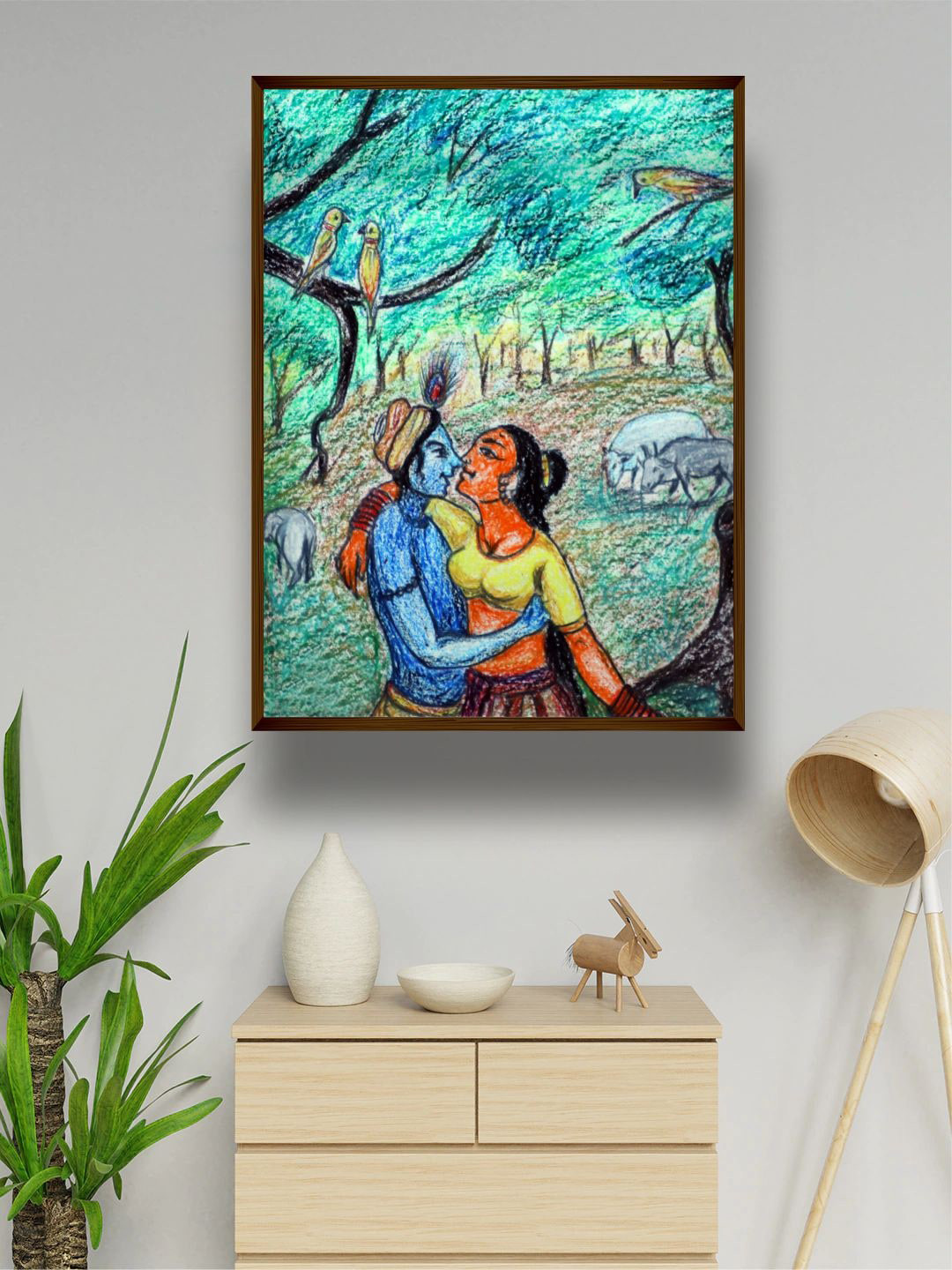 The Art House Green & Blue Adults Religious Painting Wall Art