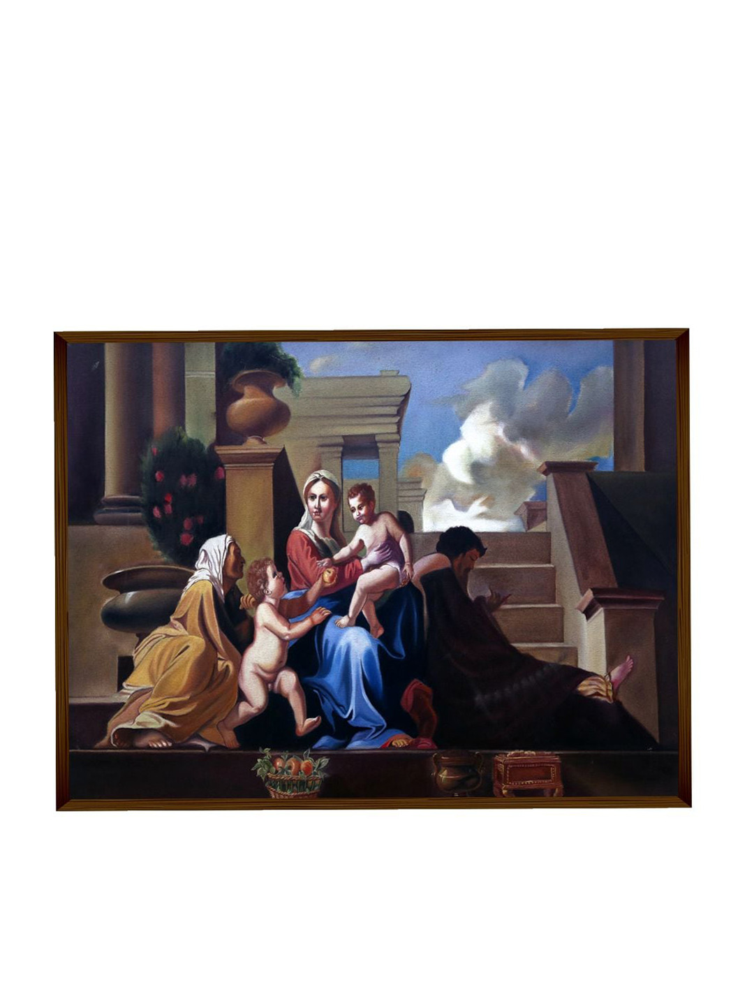 The Art House Brown & Blue Abstract Painting Wall Art