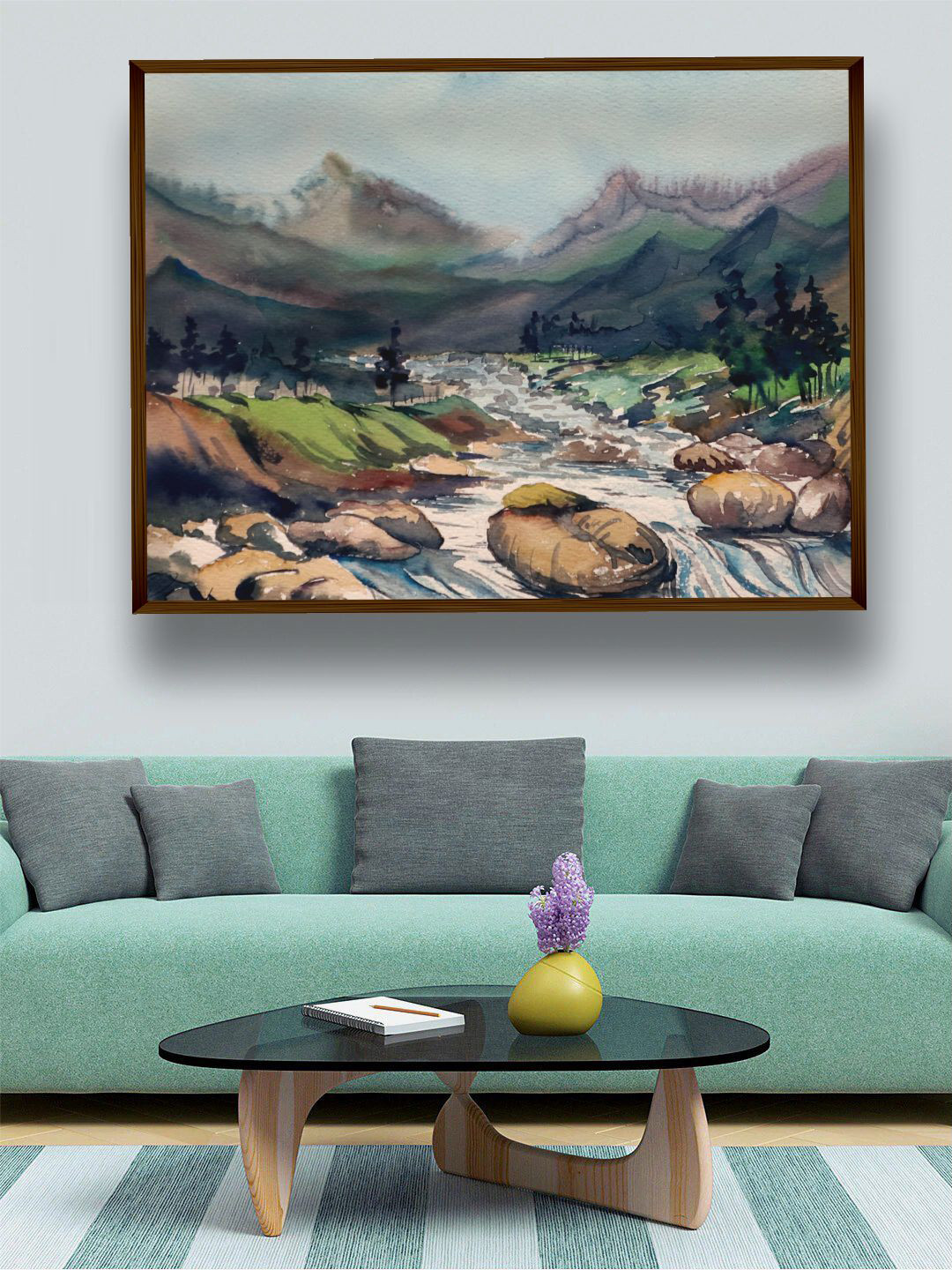 The Art House Grey & Brown Painting Wall Art