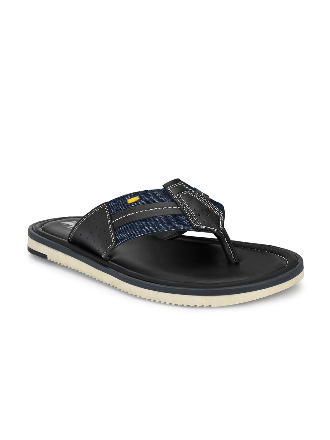 Hitz Men Blue Leather Comfort Sandals