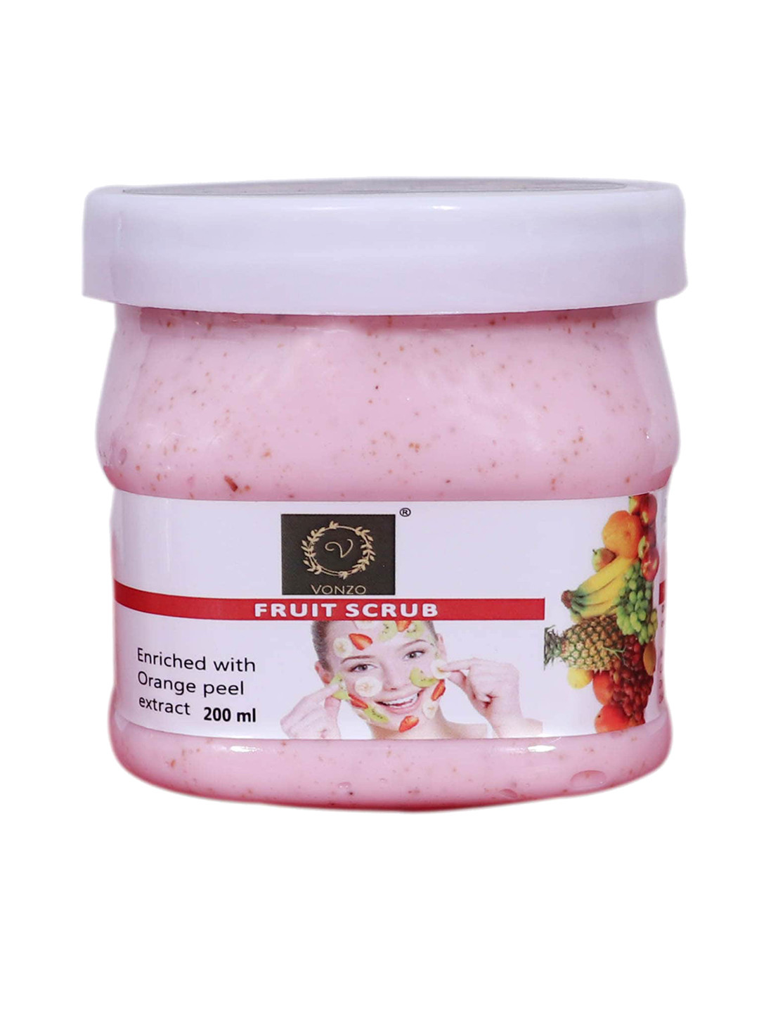 VONZO Fruit Face & Body Scrub with Orange Peel Extract - 200 ml