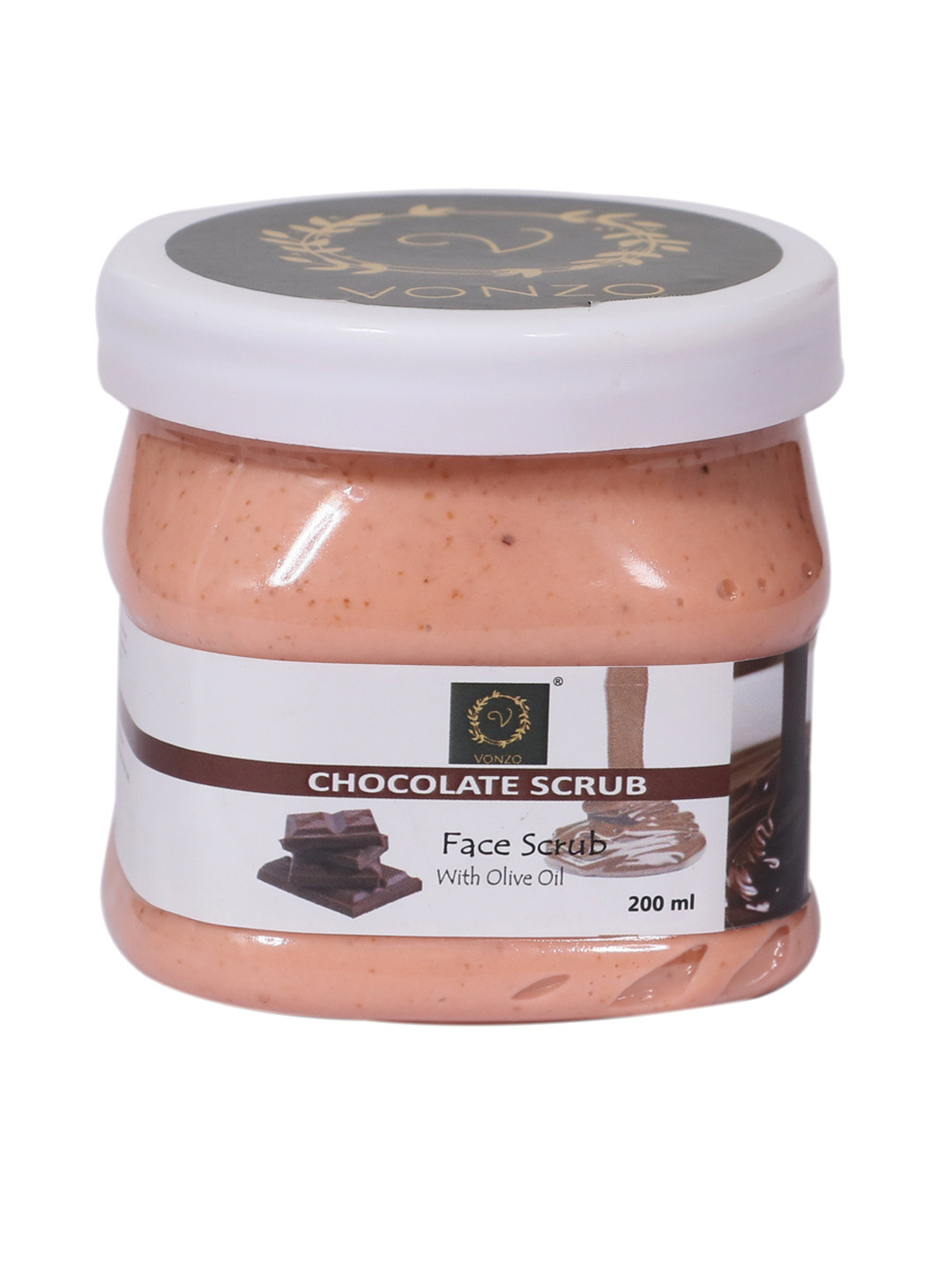 VONZO Paraben Free Chocolate Face Scrub with Olive Oil For All Skin Types - 200 ml